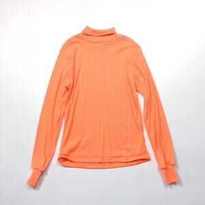 Vintage Dobie Turtleneck Unisex Size 7 Orange Long Sleeve Basic Layering
